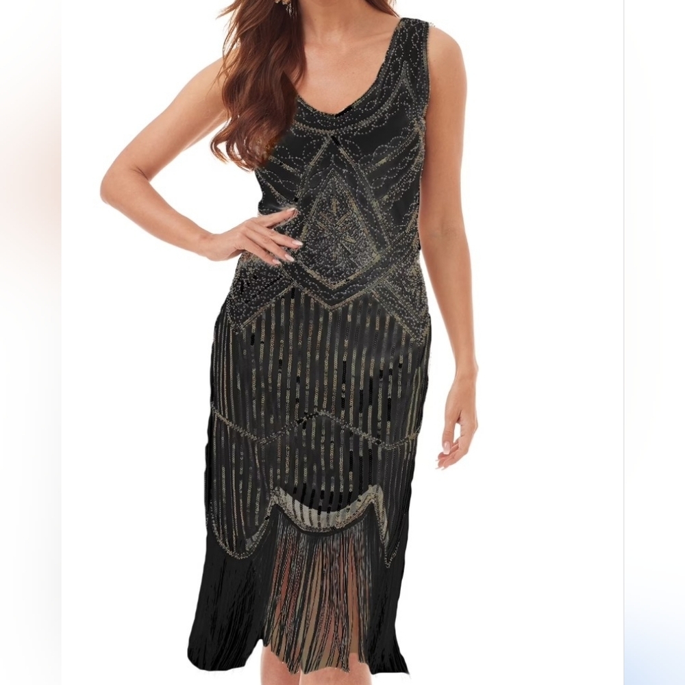 vintage 1920's flapper dress, Halloween costume, sequined